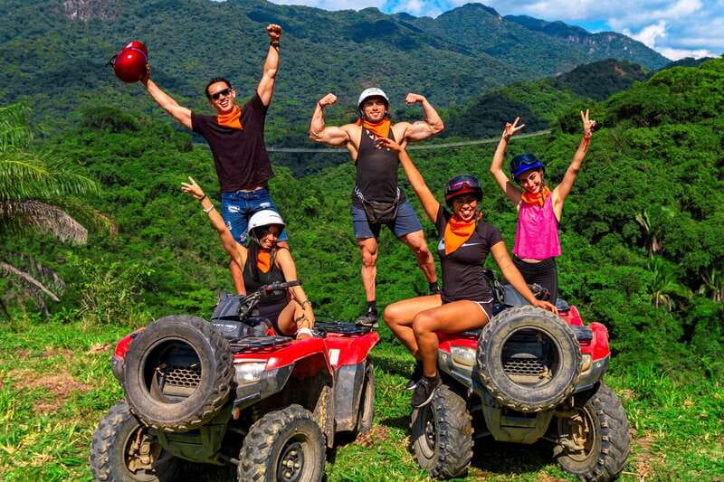 From Puerto & Nuevo Vallarta: ATV Tour with Tequila Tasting - Climbing toward the high viewpoint