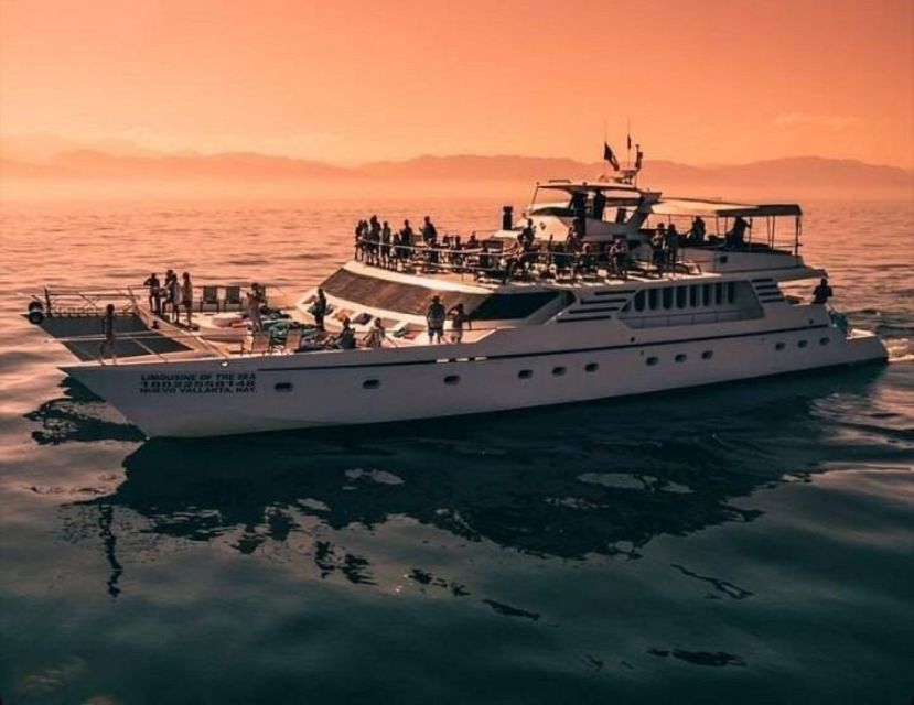 Puerto Vallarta: Mega Yacht Whale Watching Sunset Cruise - Boarding, refreshments, and finding your seat